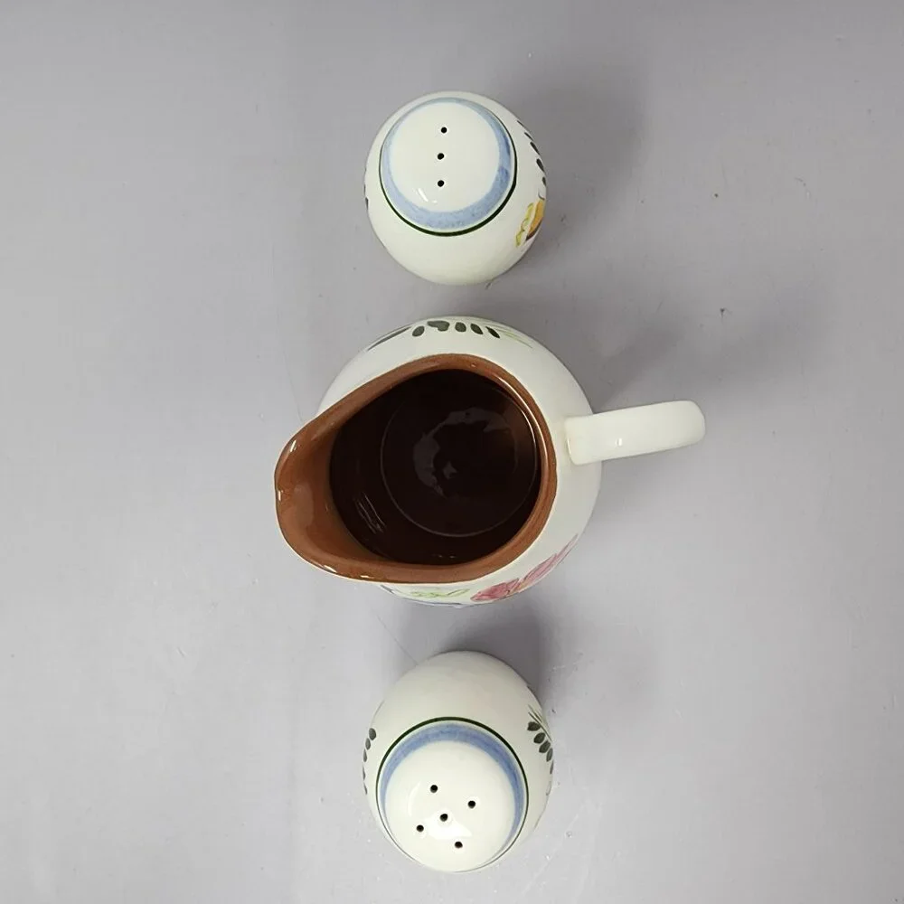 Vintage Stangl‎ Handcrafted Earthenware Creamer & Salt Pepper Shakers Set